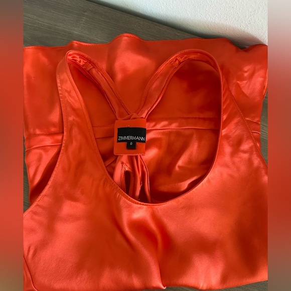 Zimmermann Orange Satin Tank Top - Picture 5 of 6